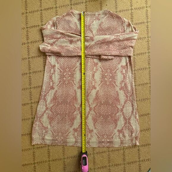 Zadig & Voltaire cream w pale pink snakeskin pattern cardigan / tank set S NWOT - Picture 13 of 16